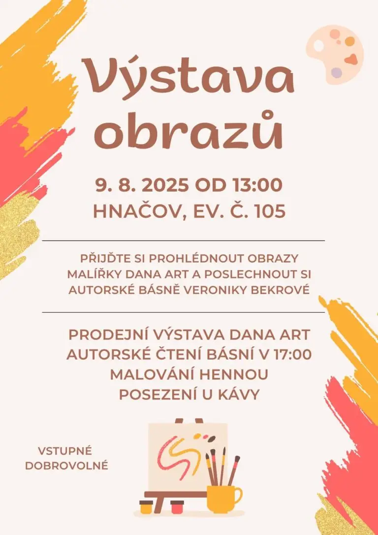 Výstava obrazů DanaArt a autorské čtení básní Veronika Bekrová