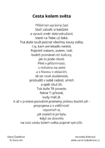 Cesta kolem světa, kartička, dárek, vykládací karty, básně a obrazy