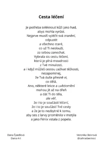 Cesta léčení, kartička, dárek, vykládací karty, básně a obrazy