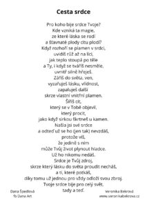 Cesta srdce, kartička, dárek, vykládací karty, básně a obrazy