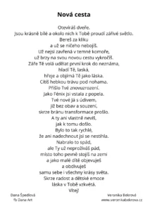 Nová cesta, kartička, dárek, vykládací karty, básně a obrazy